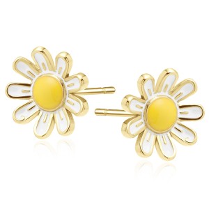 Cercei argint placat cu aur galben margarete DiAmanti Z2036EG_WY-DIA (Argint 925‰ 0,9 g.)